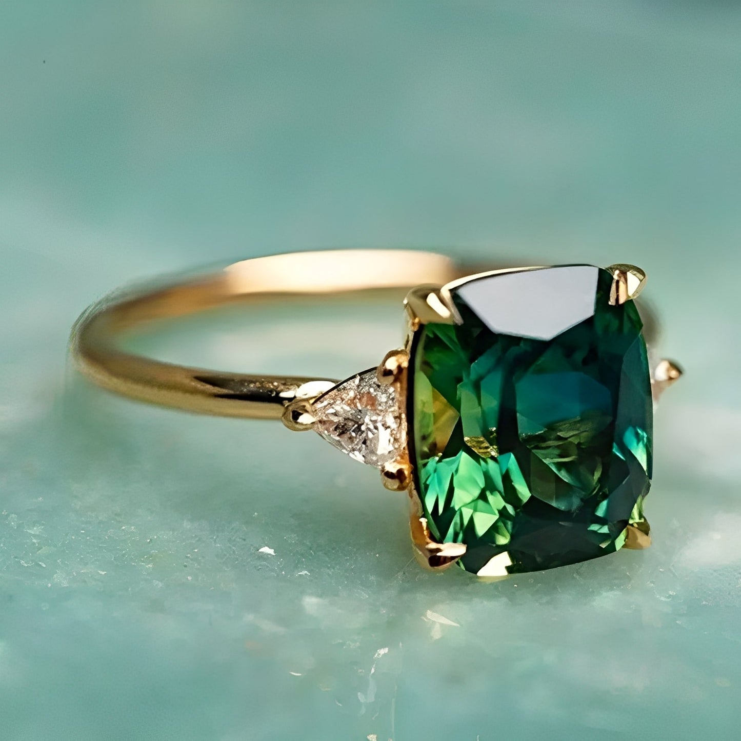 Sophie – Anillo Elegante en Esmeralda Cuadrada