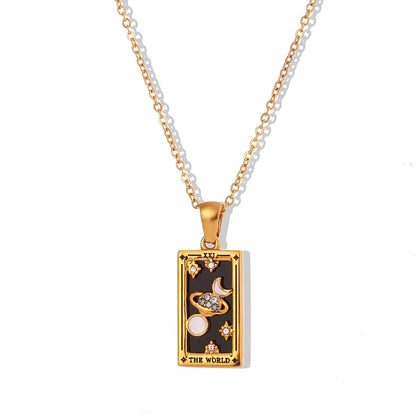 Mystika – Collar Tarot con Colgante Rectangular y Strass
