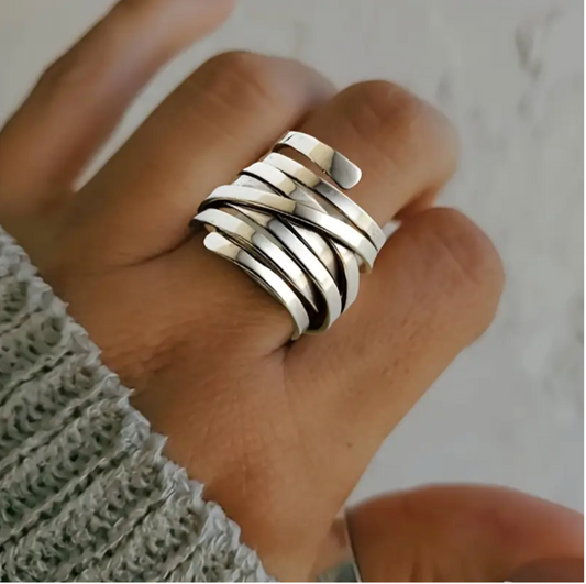 Bliss – Anillo Vintage Grueso en Plata