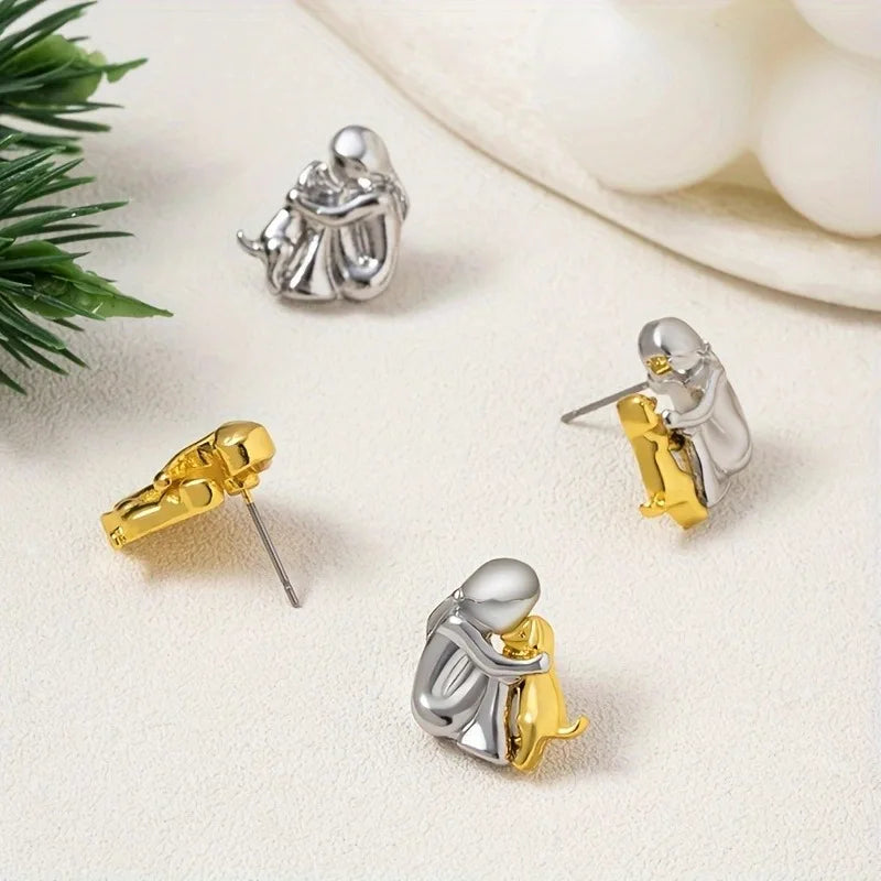 Yumi – Pendientes Bicolores de Plata y Oro
