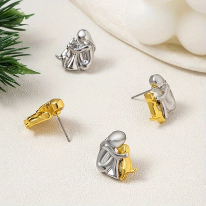 Yumi – Pendientes Bicolores de Plata y Oro