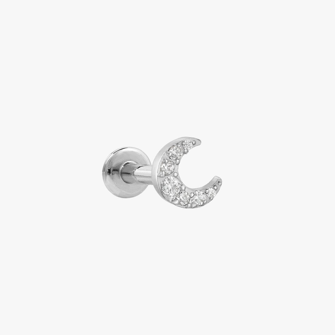 Lena - Pendientes de Cartílago Luna con Gemas