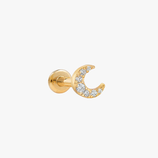 Zara - Pendientes de Cartílago Luna con Gemas