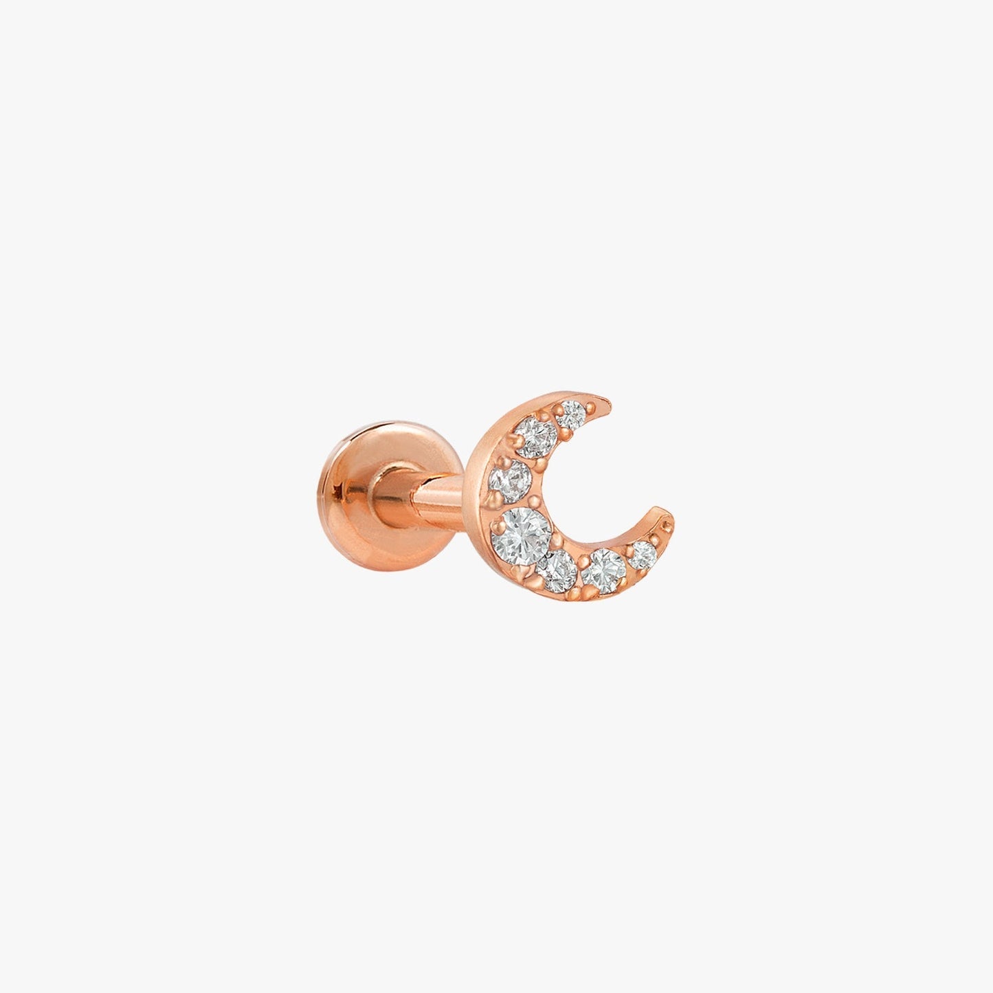 Zara - Pendientes de Cartílago Luna con Gemas