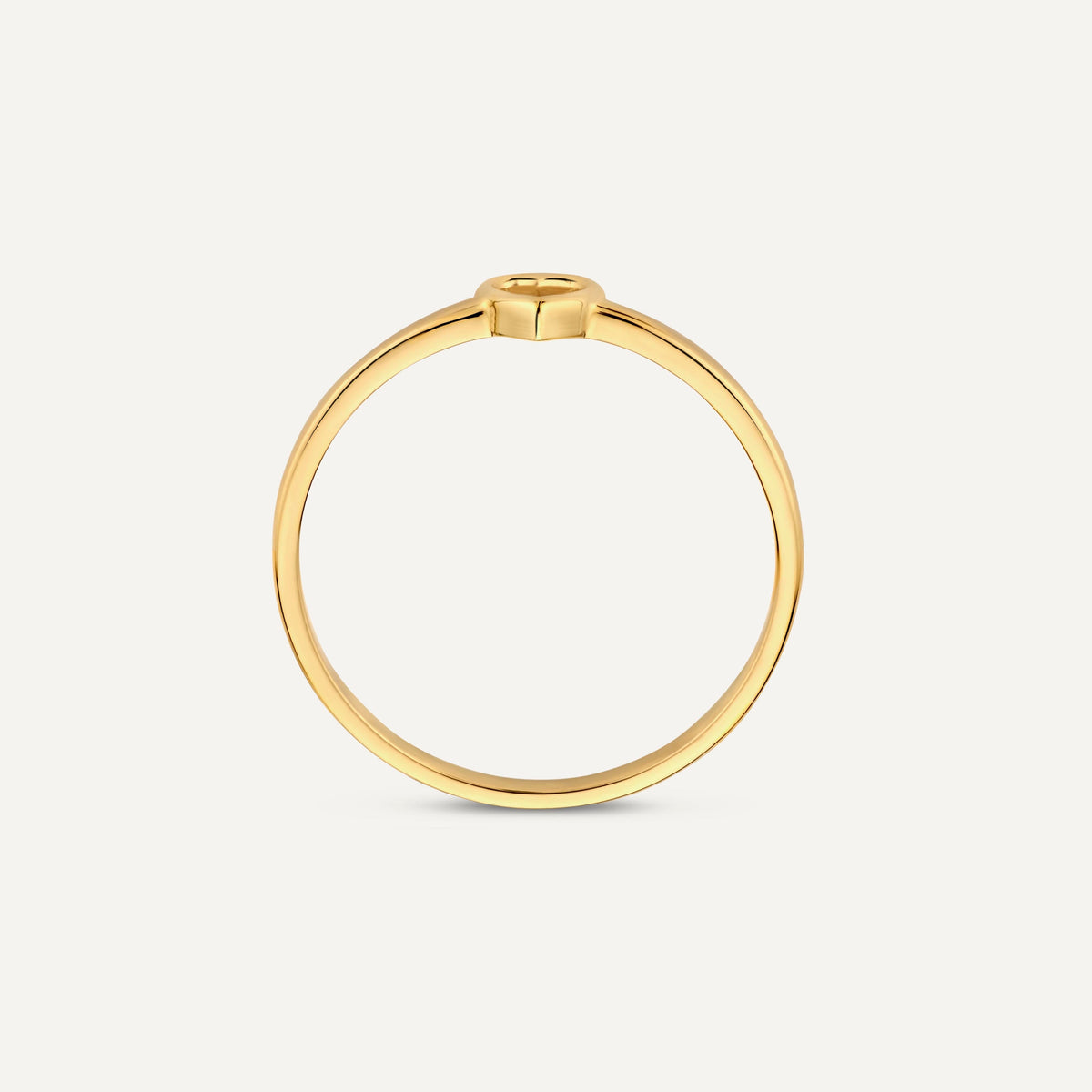 Anillo de Mujer con Motivo de Corazón Abierto y Banda Delgada