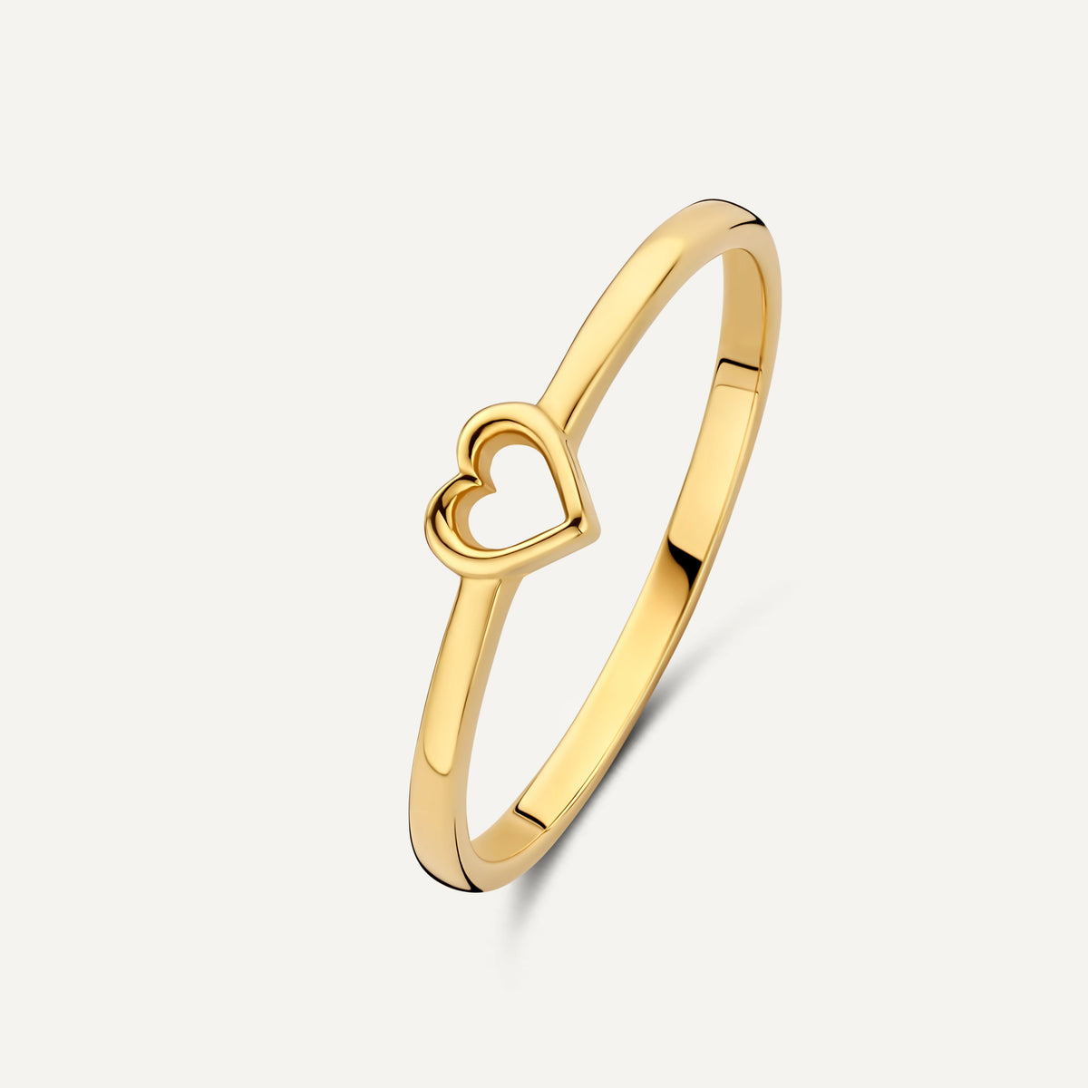 Anillo de Mujer con Motivo de Corazón Abierto y Banda Delgada