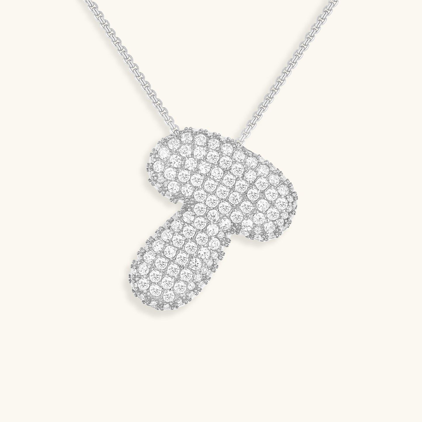 Collar de diamantes con inicial en burbuja