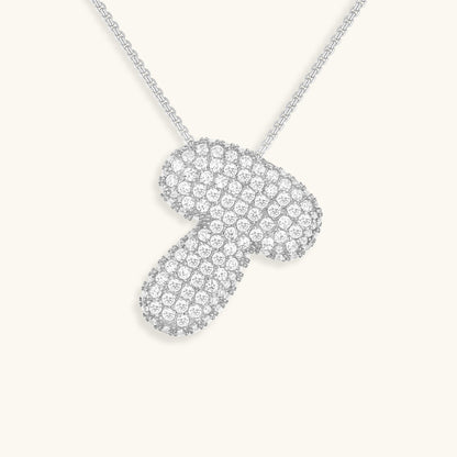 Collar de diamantes con inicial en burbuja