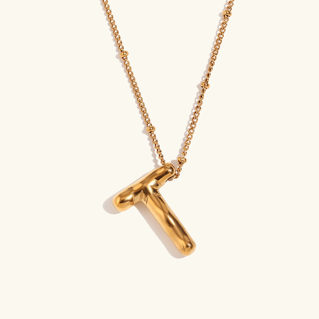 Collar de Iniciales de Oro con Bola