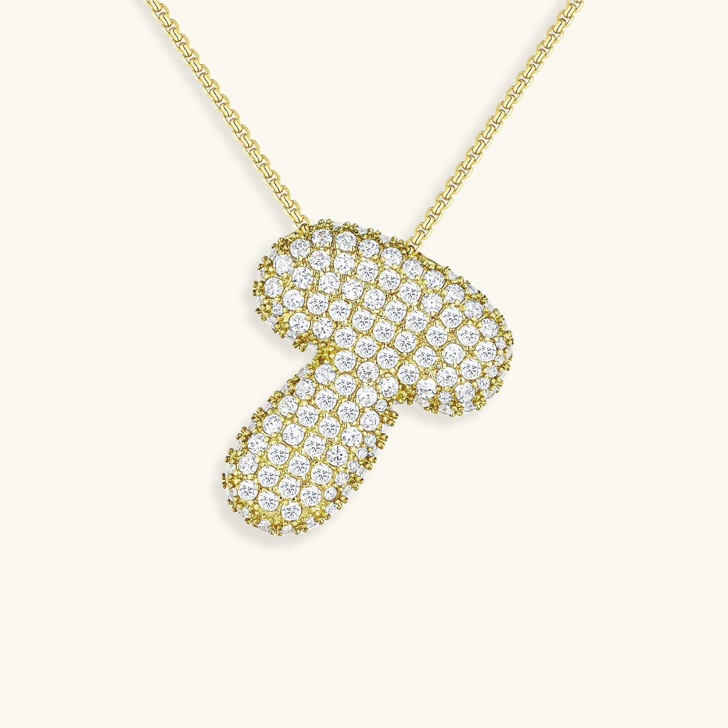 Collar de diamantes con inicial en burbuja