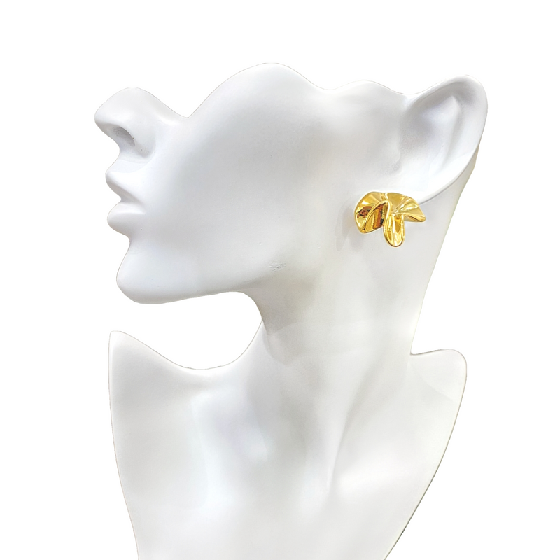 Maellie – Pendientes de Metal Plisado Irregular