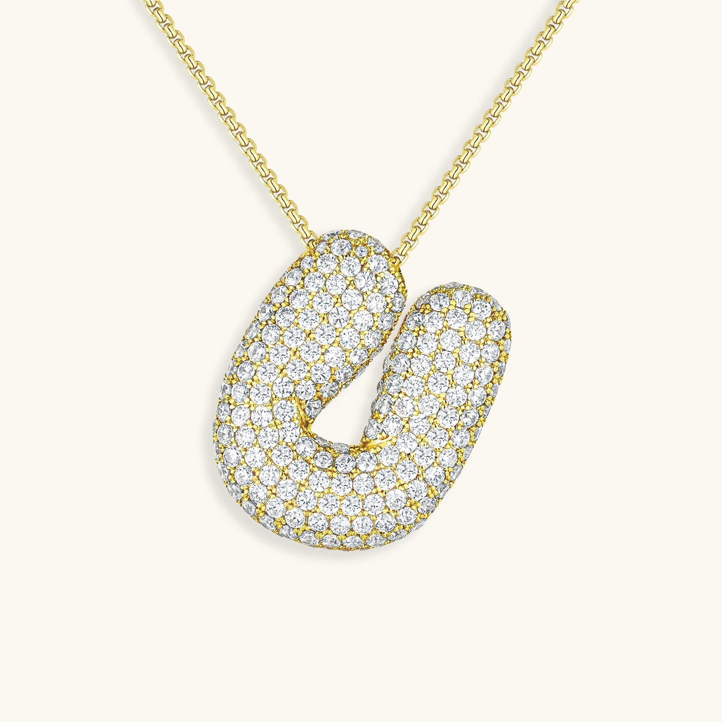 Collar de diamantes con inicial en burbuja