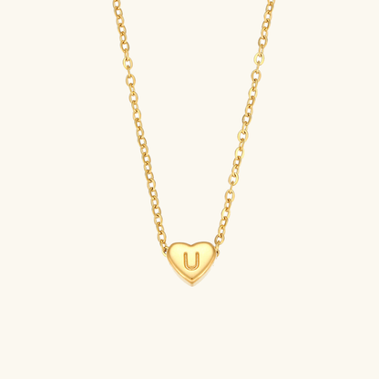 Corazón - Collar con iniciales de oro