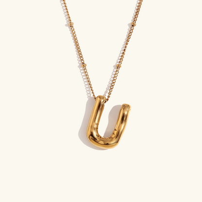 Collar de Iniciales de Oro con Bola