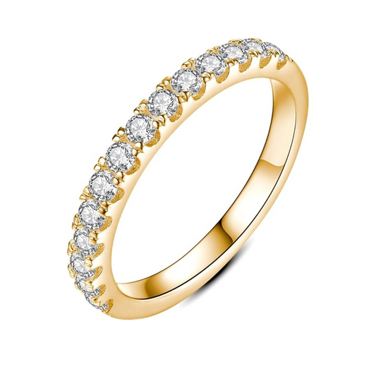 Aura – Anillo de Boda con Moissanita en Oro de 18K