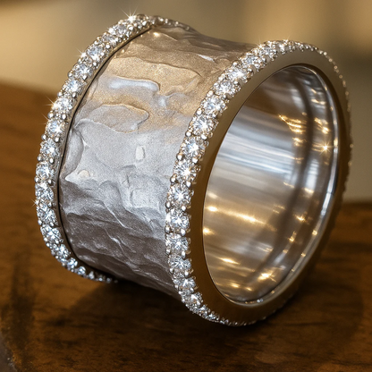Enora – Anillo Vintage Plateado con Zirconio