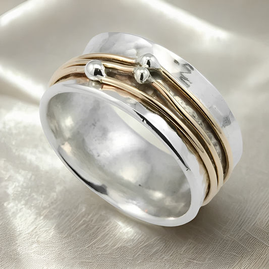 Alix – Anillo Plata y Dorado Estilo Retro