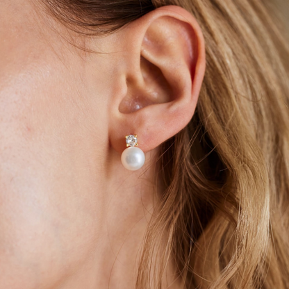 Pendientes de perlas - Delicados pendientes de CZ