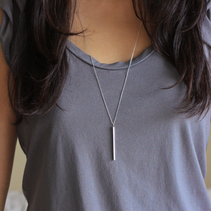 Collar de barra delicado - Collar de barra vertical