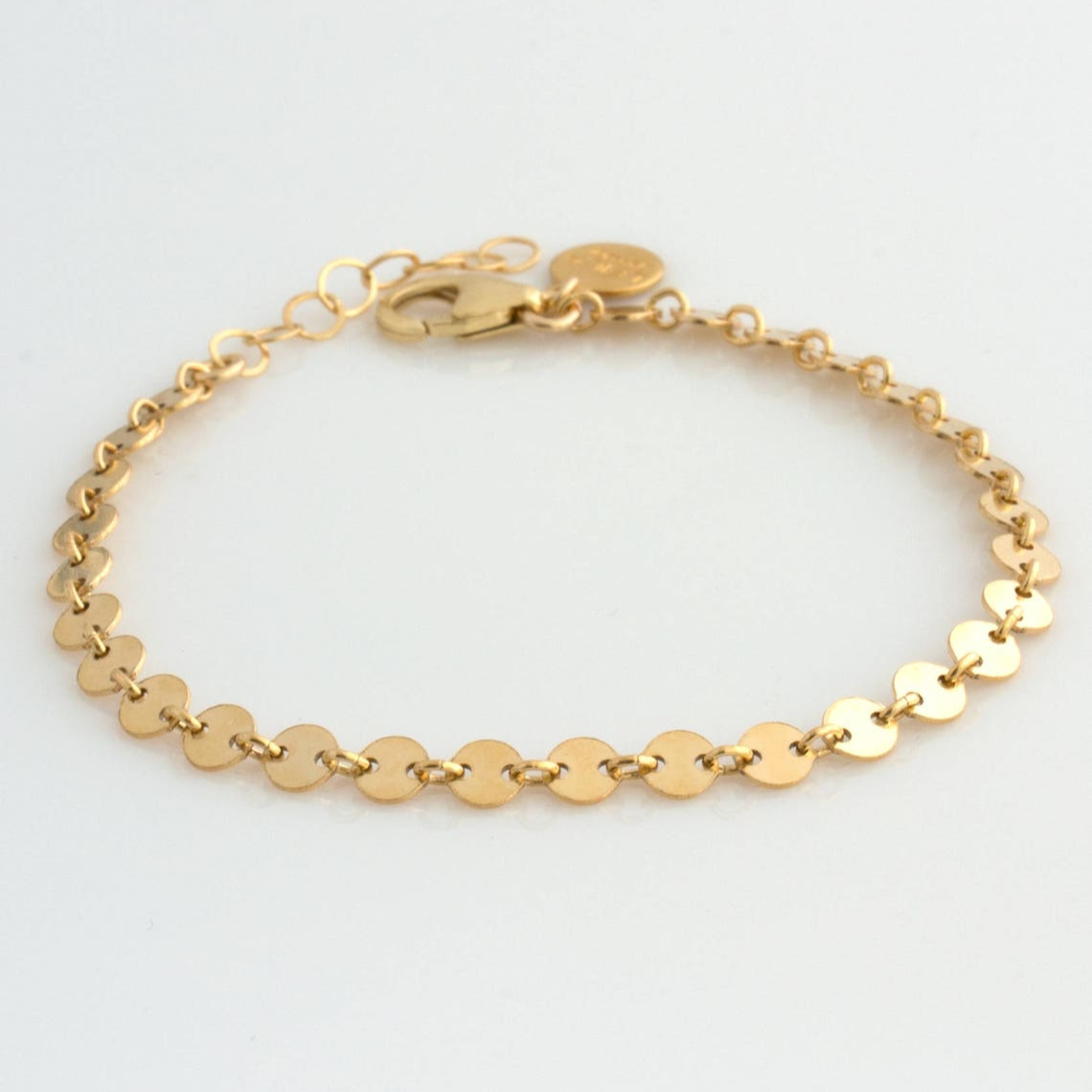 Pulsera de discos con cadena tubular - Set de pulseras apiladas