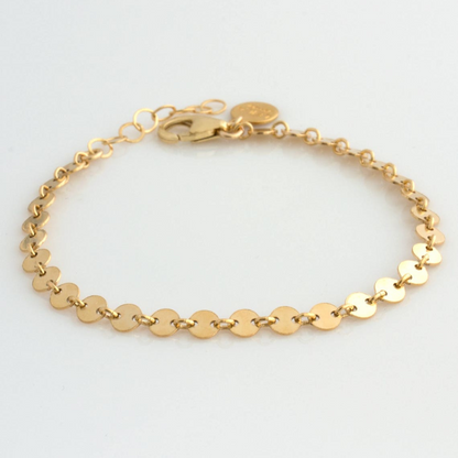 Pulsera de discos con cadena tubular - Set de pulseras apiladas