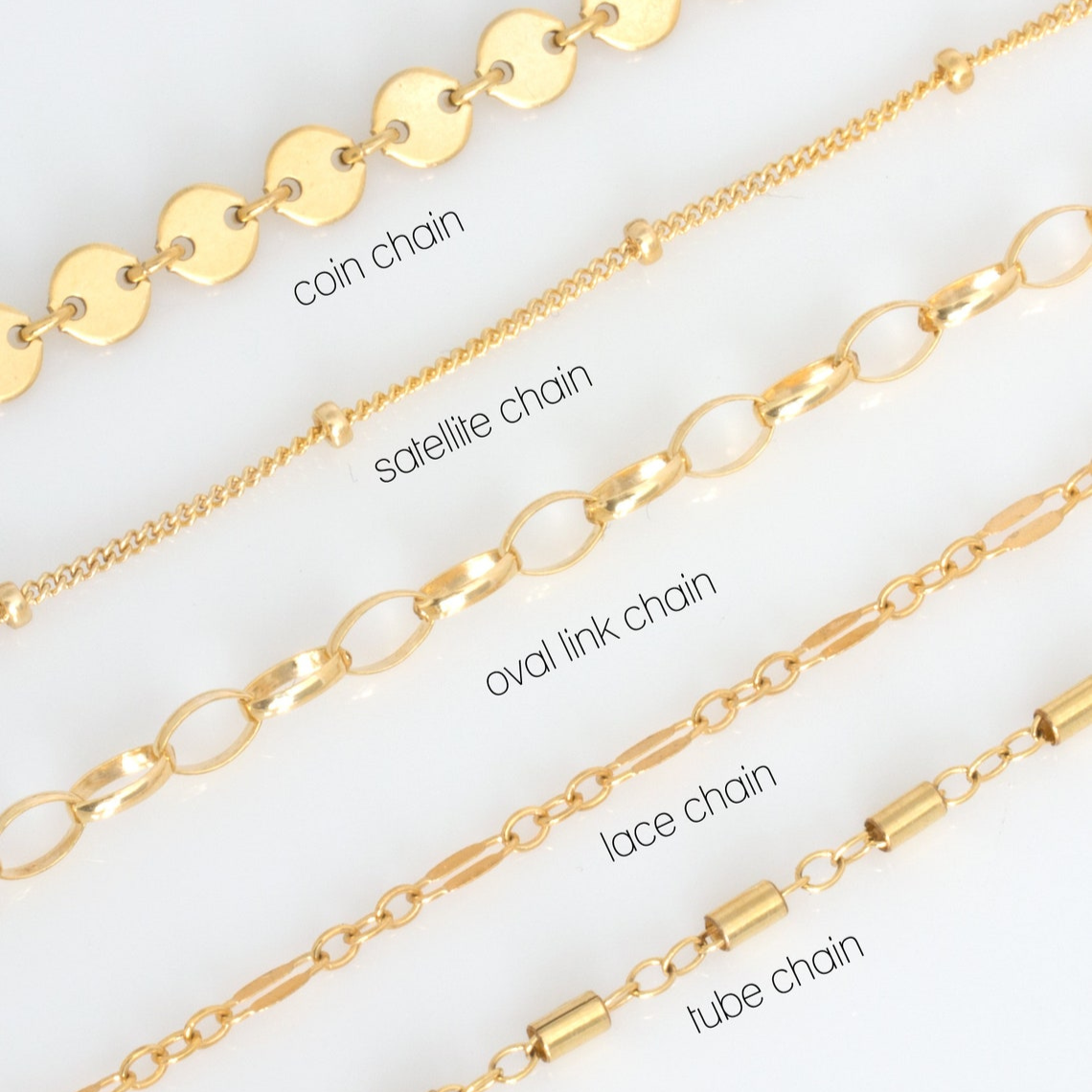 Pulsera de discos con cadena tubular - Set de pulseras apiladas