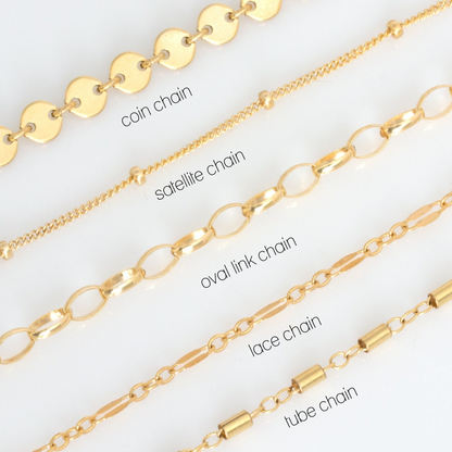 Pulsera de discos con cadena tubular - Set de pulseras apiladas