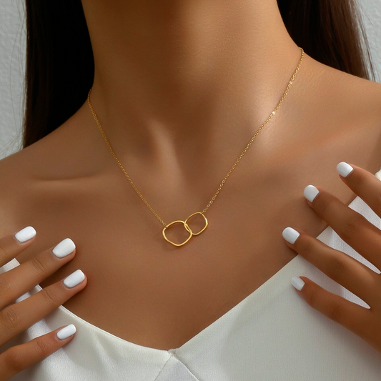 Cadena de doble lazo - Collar con colgante entrelazado