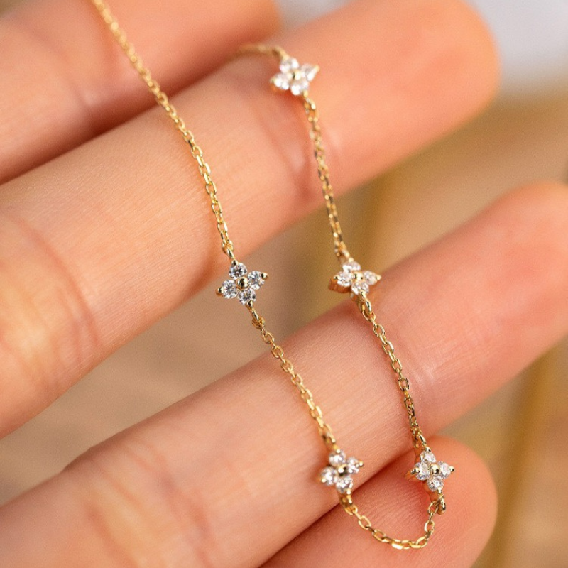 Zarcón Pulsera de Flores - Pulsera Minimalista