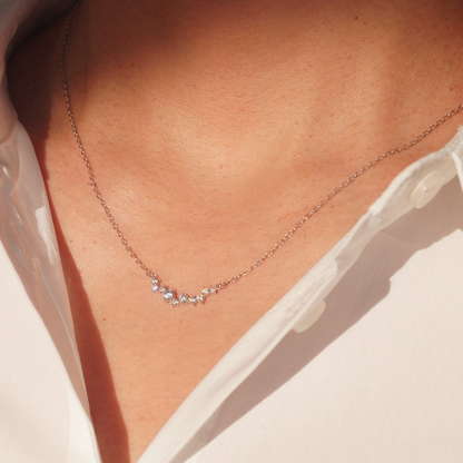 Collar de sonrisa con diamantes - Collar delicado de diamantes