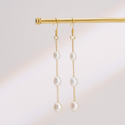 Varias gotas de perlas - pendientes colgante