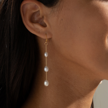 Varias gotas de perlas - pendientes colgante