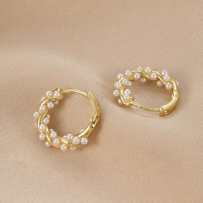 Pendientes de perlas artificiales - Pendientes elegantes de perlas