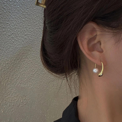 Pendientes de gota de agua con perlas