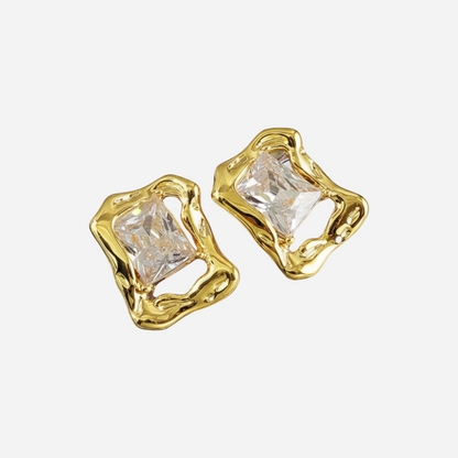 Hana – Pendientes Piedra Dorada Líquida