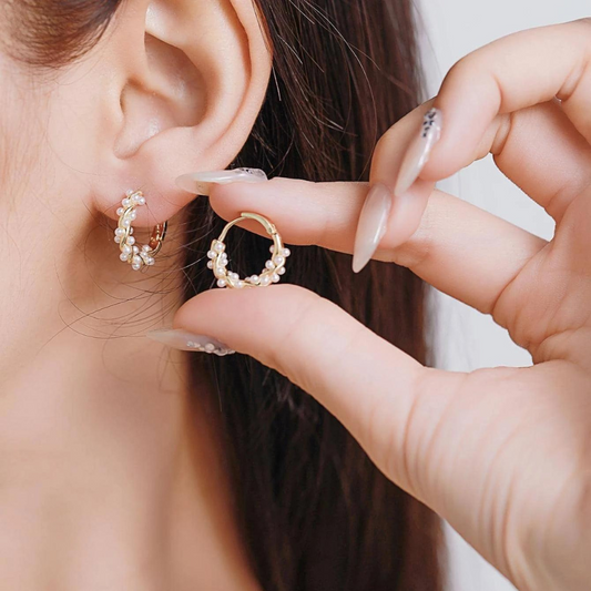 Pendientes de perlas artificiales - Pendientes elegantes de perlas