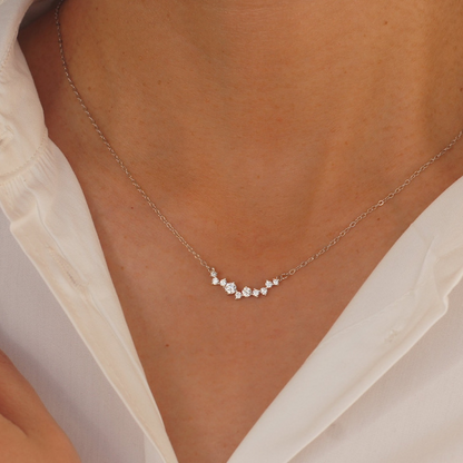 Collar de sonrisa con diamantes - Collar delicado de diamantes