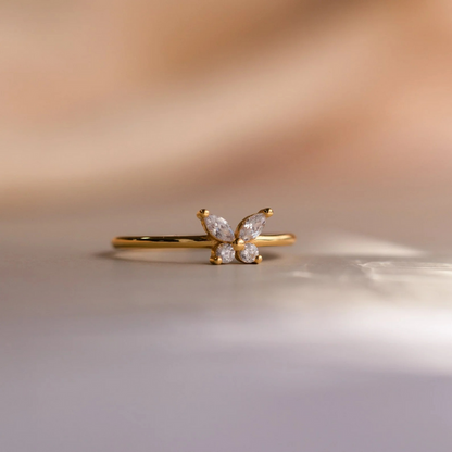 Diamante Mariposa - Anillo de Mariposa Delicado