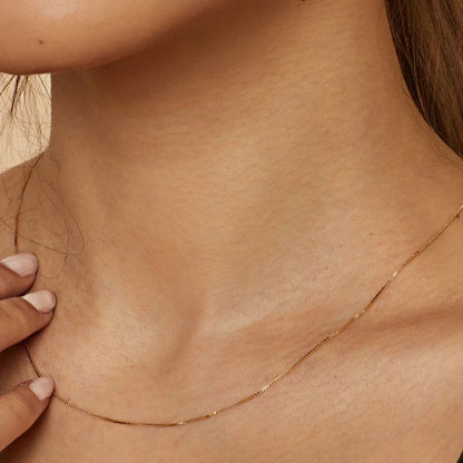 Bodega – Collar Cadena Box en Oro 18K