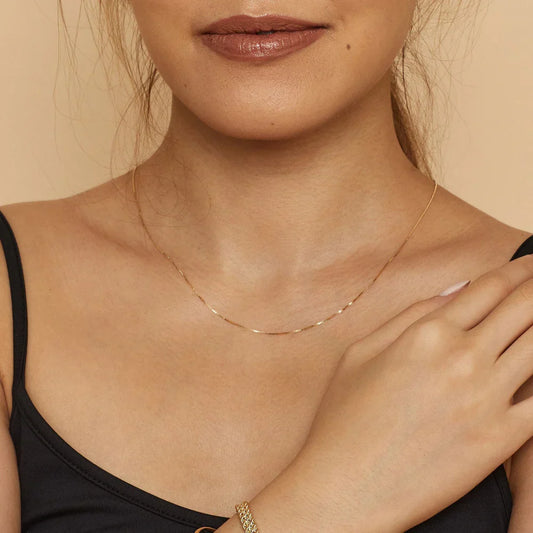 Bodega – Collar Cadena Box en Oro 18K