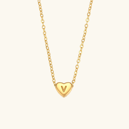 Corazón - Collar con iniciales de oro