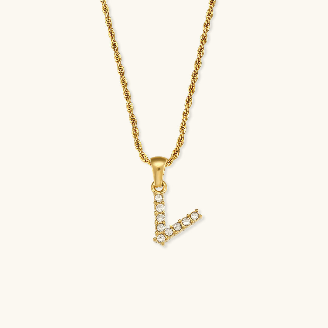 Maeve - Collar de diamantes con iniciales de letras