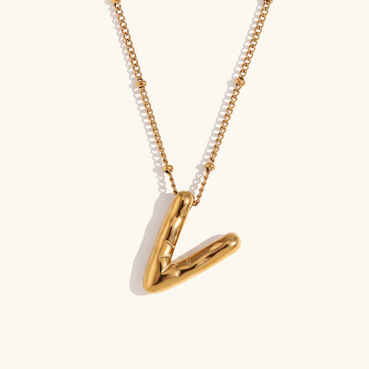 Collar de Iniciales de Oro con Bola