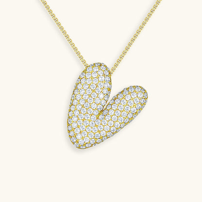 Collar de diamantes con inicial en burbuja