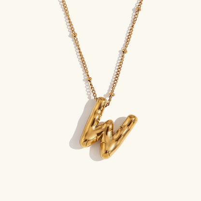 Collar de Iniciales de Oro con Bola