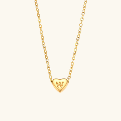 Corazón - Collar con iniciales de oro