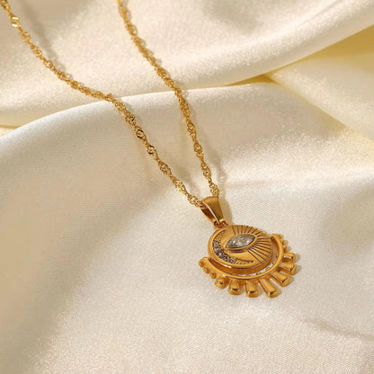 Atasha – Collar Ojo Ovalado con Zirconia Elegante
