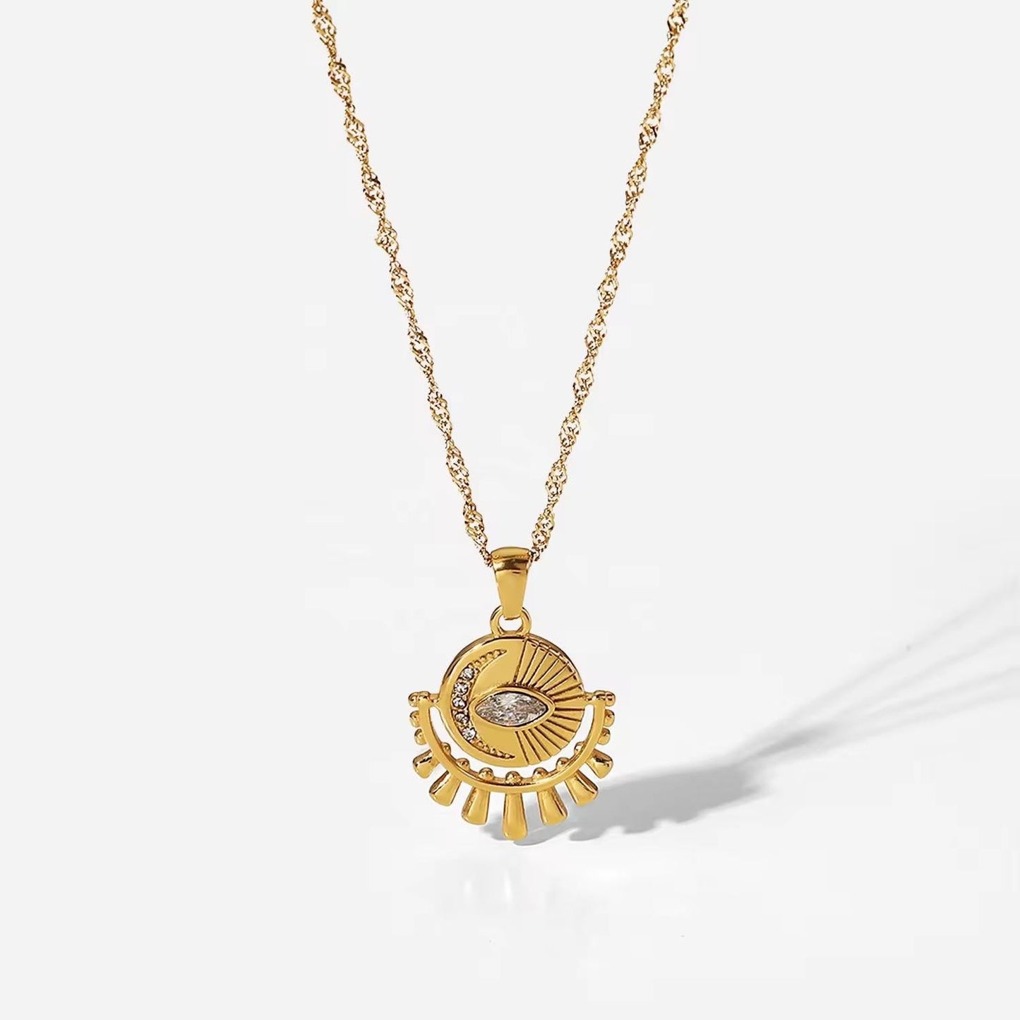 Atasha – Collar Ojo Ovalado con Zirconia Elegante