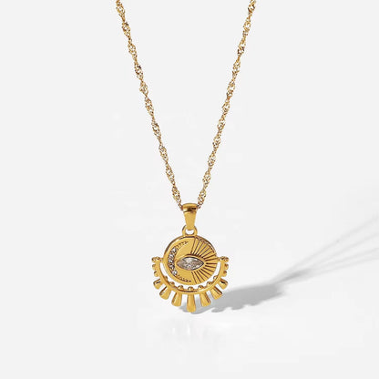 Atasha – Collar Ojo Ovalado con Zirconia Elegante