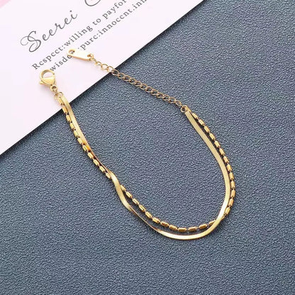 Elise – Pulsera Doble Cadena Estilo Minimalista